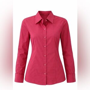 Ann Taylor Vibrant Pink Button-Down Shirt